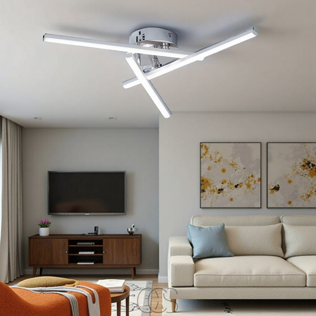 OCS - LED Plafondlamp Driehoekig - Satijnnikkel designlamp