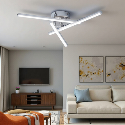 OCS - LED Plafondlamp Driehoekig - Satijnnikkel designlamp
