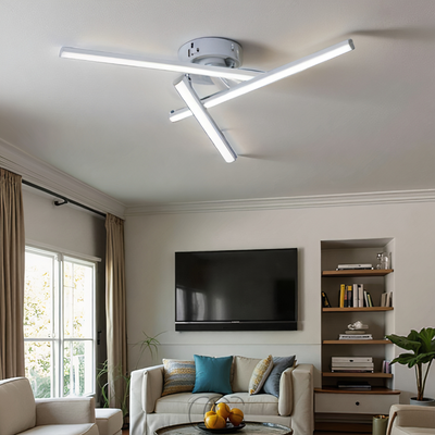 OCS - LED Plafondlamp Driehoekig - Satijnnikkel designlamp