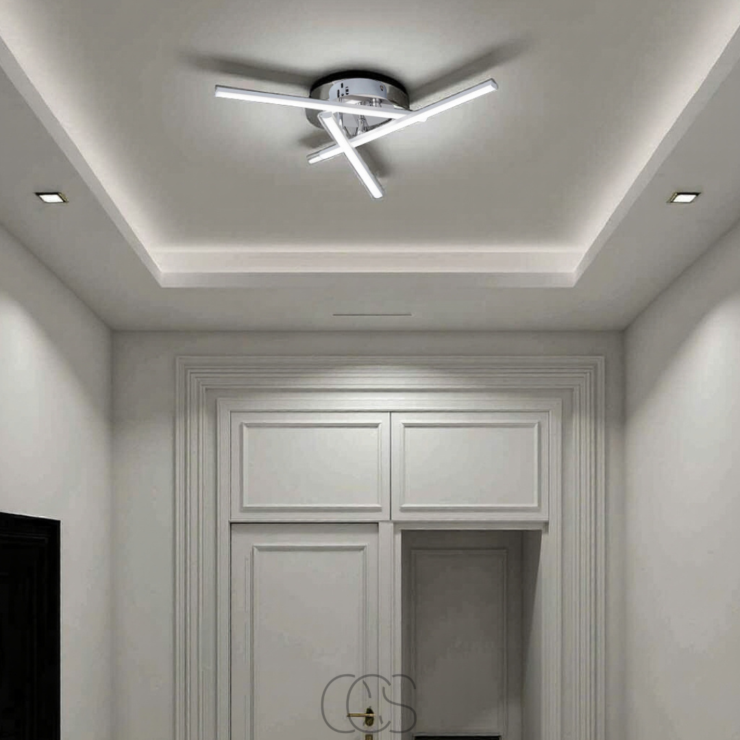 OCS - LED Plafondlamp Driehoekig - Satijnnikkel designlamp