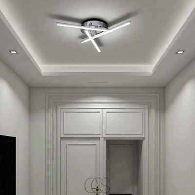 OCS - LED Plafondlamp Driehoekig - Satijnnikkel designlamp