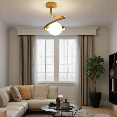 OCS - Spiraal met Bol Plafondlamp – luxe in een speels design