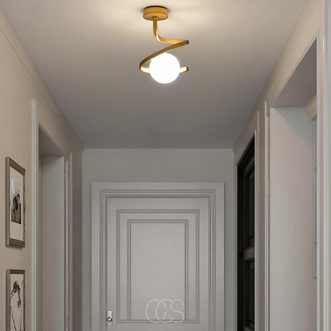 OCS - Spiraal met Bol Plafondlamp – luxe in een speels design