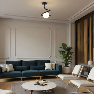 OCS - Spiraal met Bol Plafondlamp – luxe in een speels design