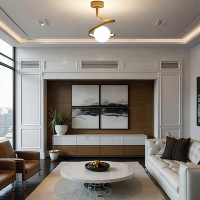 OCS - Spiraal met Bol Plafondlamp – luxe in een speels design