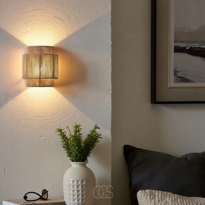 OCS - Rieten Boho Wandlamp