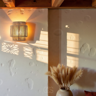 OCS - Rieten Boho Wandlamp