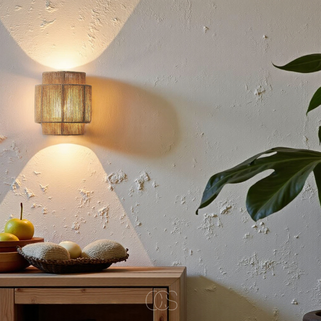 OCS - Rieten Boho Wandlamp