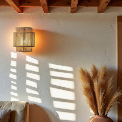 OCS - Rieten Boho Wandlamp