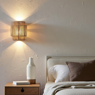 OCS - Rieten Boho Wandlamp