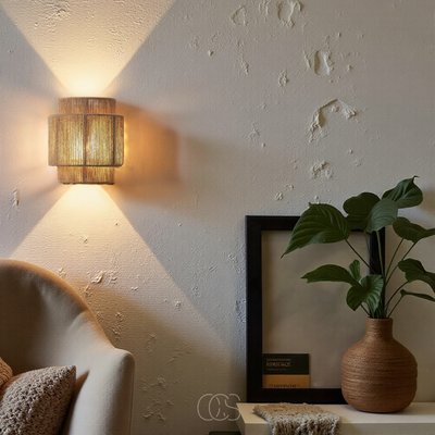 OCS - Rieten Boho Wandlamp
