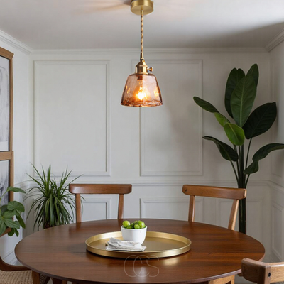 OCS - Amberkleurige Hanglamp van Glas – Warm Licht & Stijlvol Design