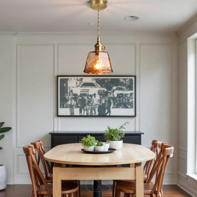 OCS - Amberkleurige Hanglamp van Glas – Warm Licht & Stijlvol Design