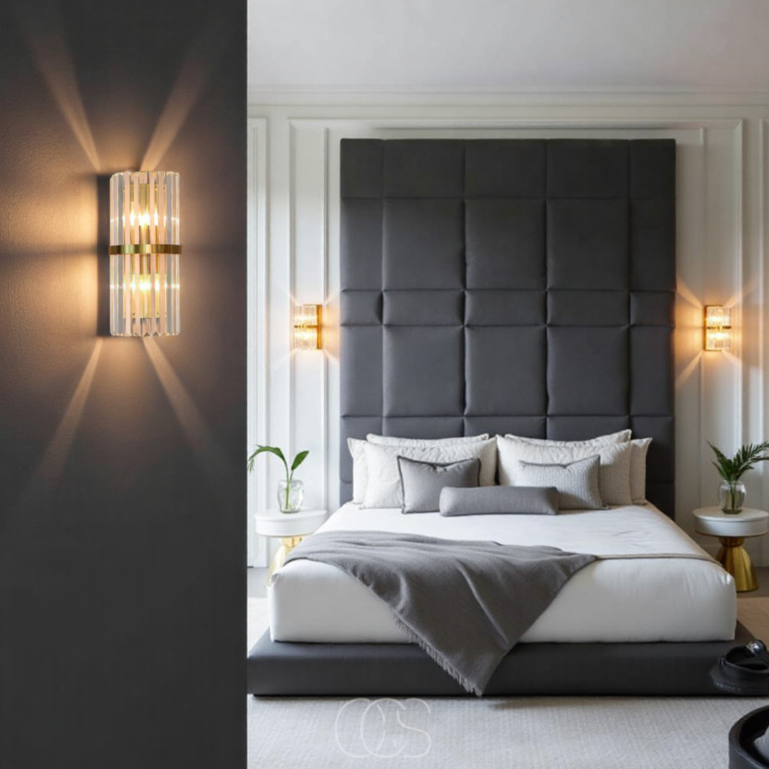 OCS - Luxe Kristal Wandlamp - Roestvrij staal & kristal