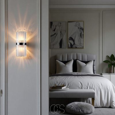 OCS - Luxe Kristal Wandlamp - Roestvrij staal & kristal
