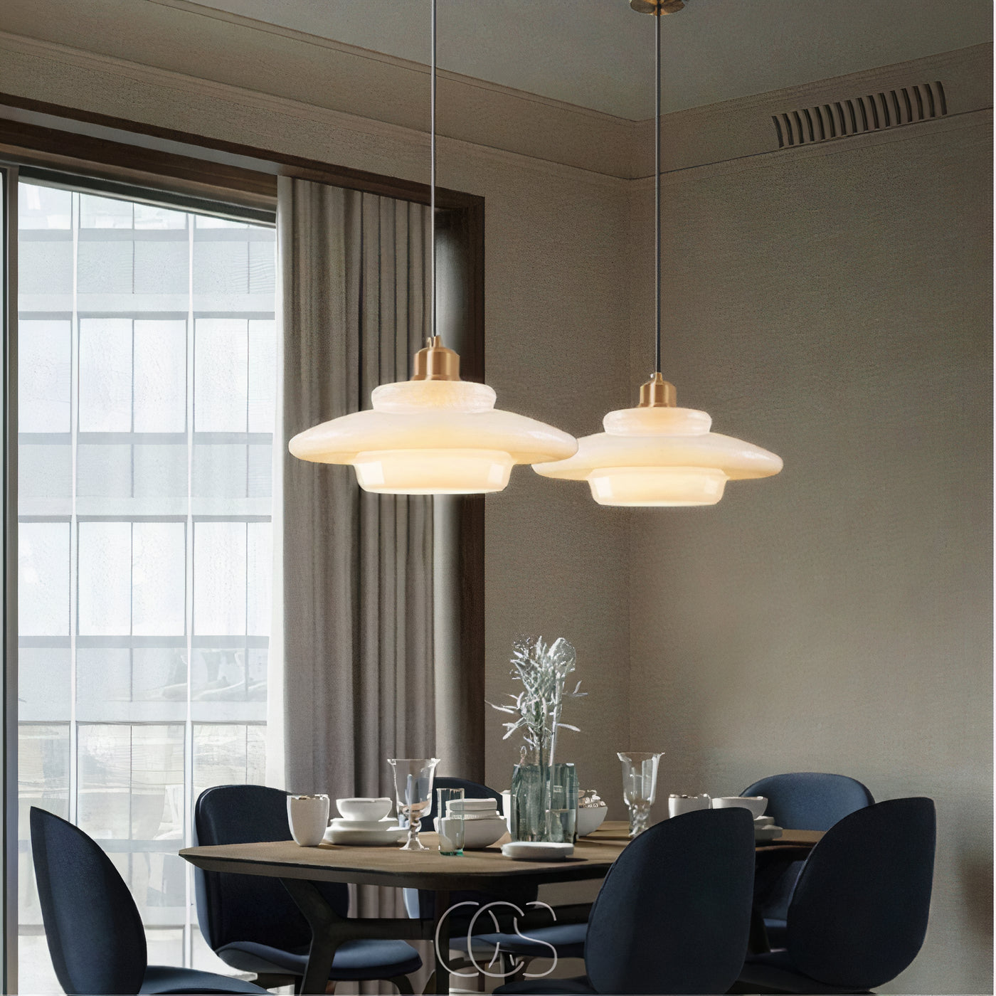 OCS - Perle hanglamp - Messing & Glas
