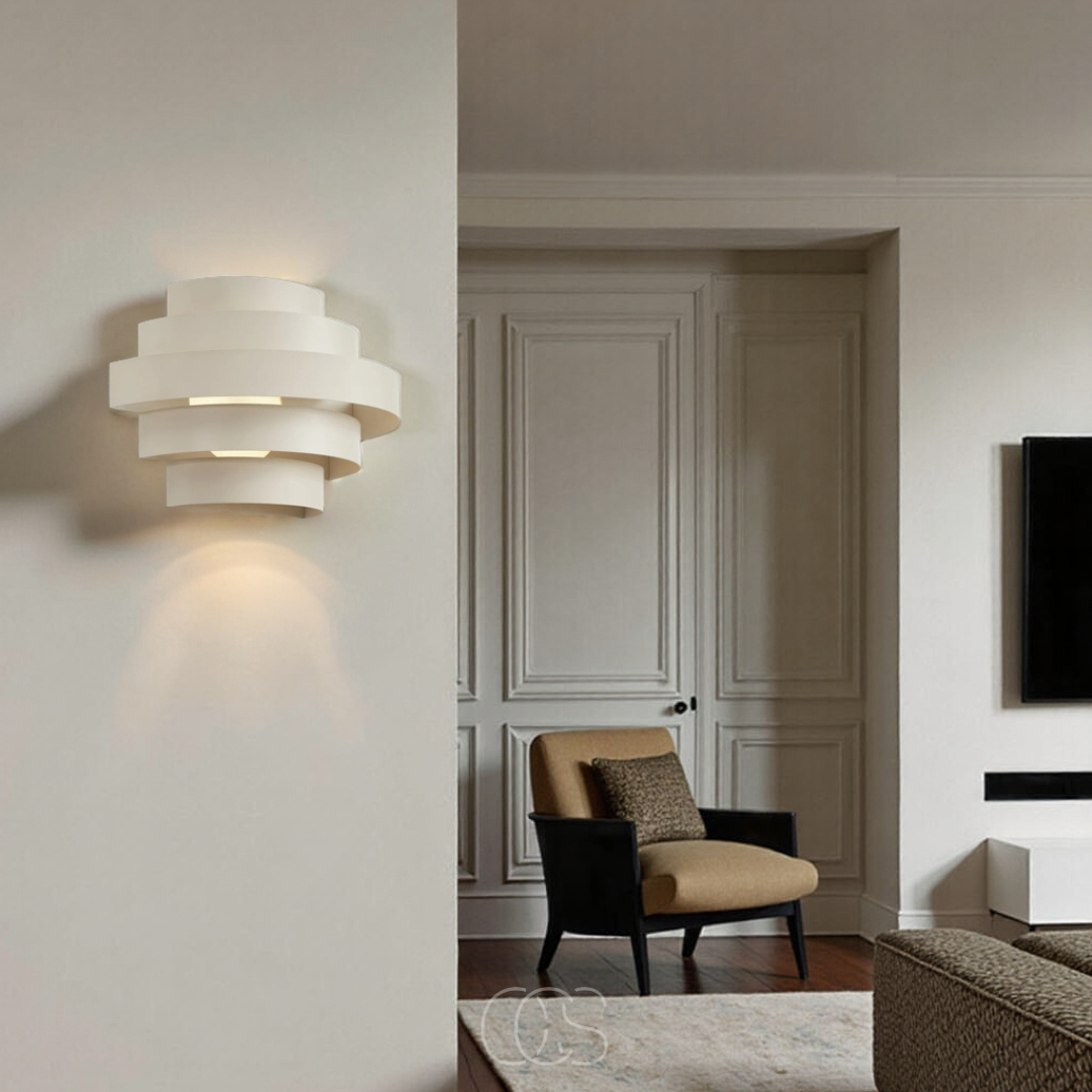 OCS - Moderne Wandlamp met 3‑Traps Dimbare LED - Warm Wit Licht