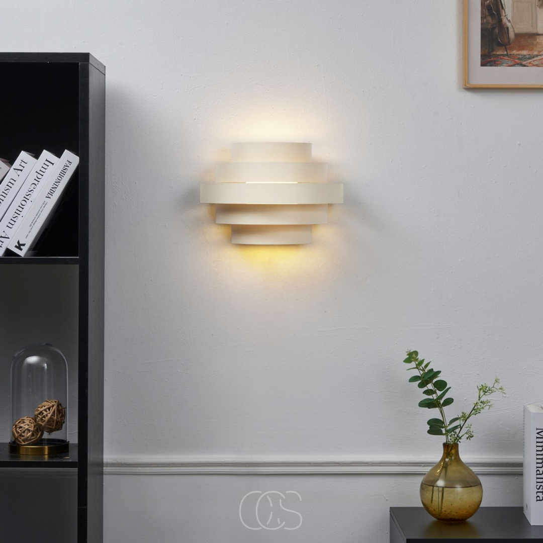 OCS - Moderne Wandlamp met 3‑Traps Dimbare LED - Warm Wit Licht