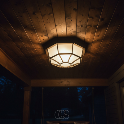 OCS - Buiten Plafondlamp Brons – Aluminium & Glas