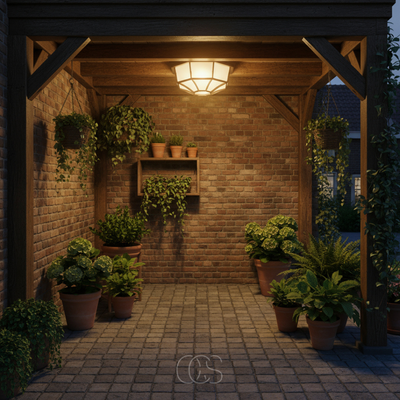 OCS - Buiten Plafondlamp Brons – Aluminium & Glas