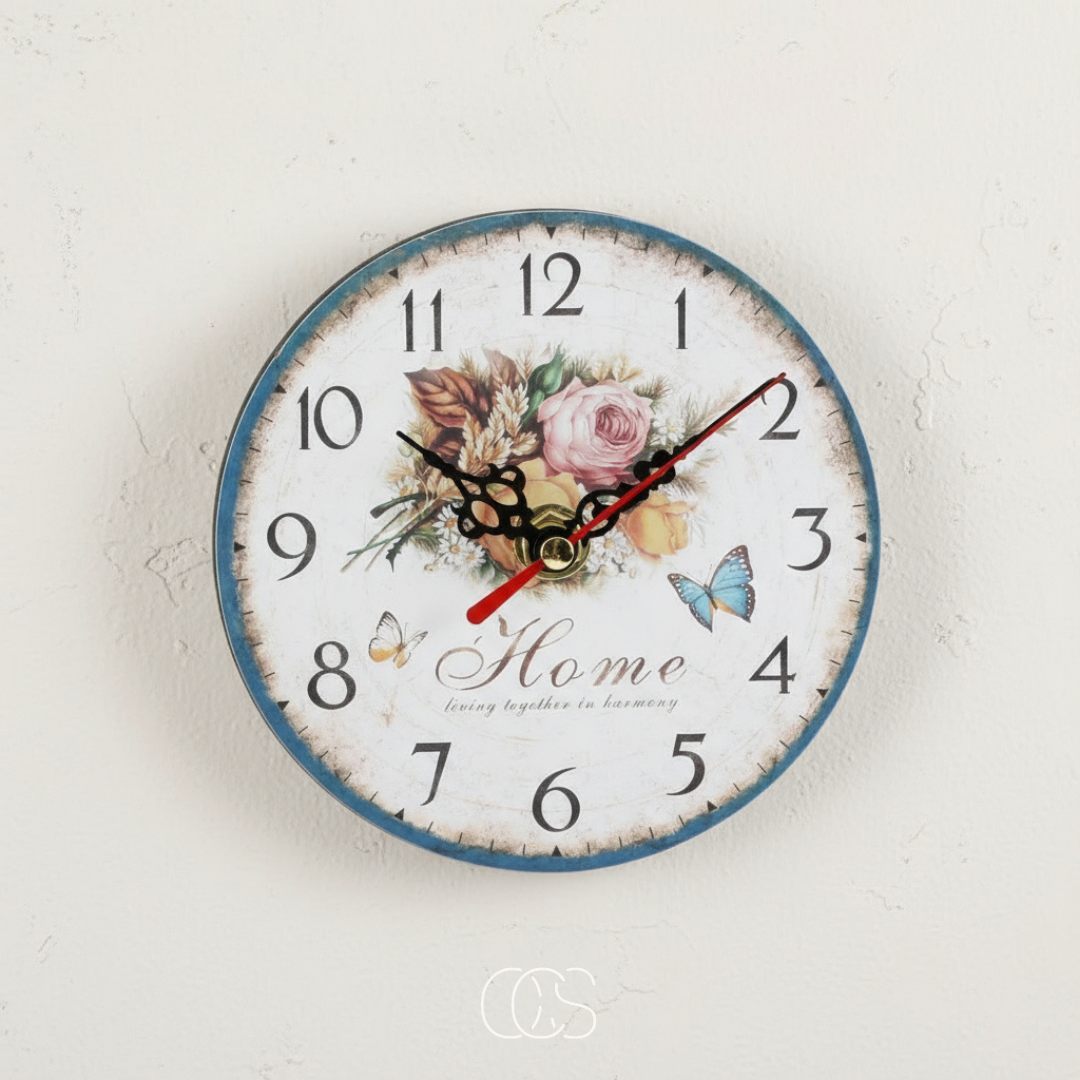 OCS - Naturel Vlinder wandklok