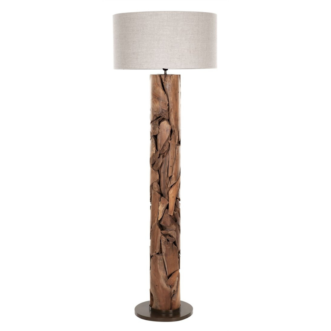 OCS - Vloerlamp hout sculptuur