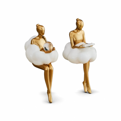 OCS - Leesvrouw op Wolk Sculptuur - Hars Kunstobject
